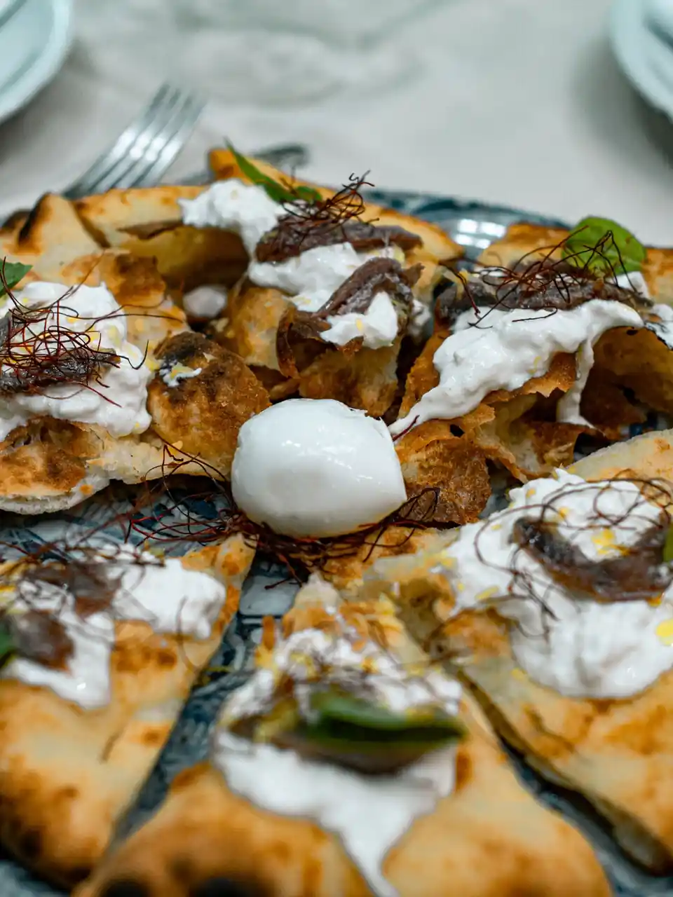 Gourmet burrata pizza